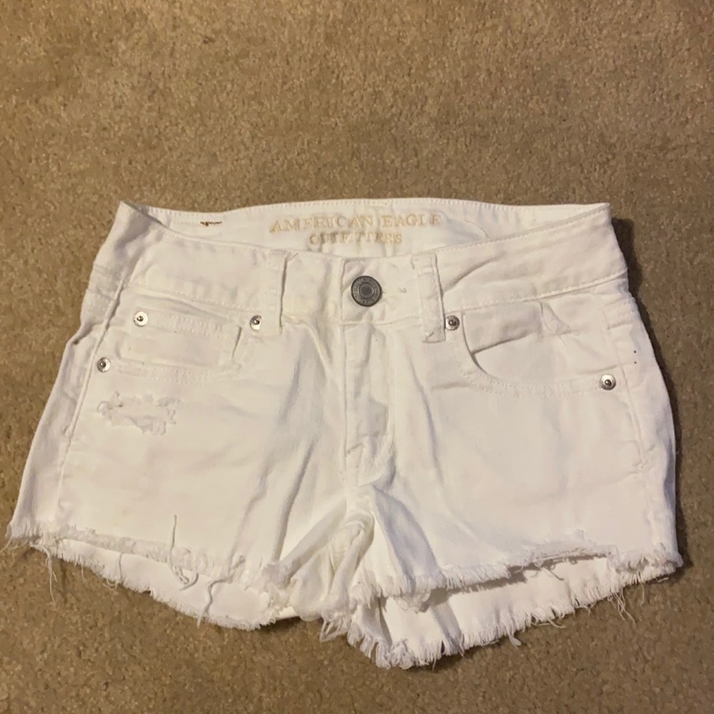 American Eagle White Jean Shorts